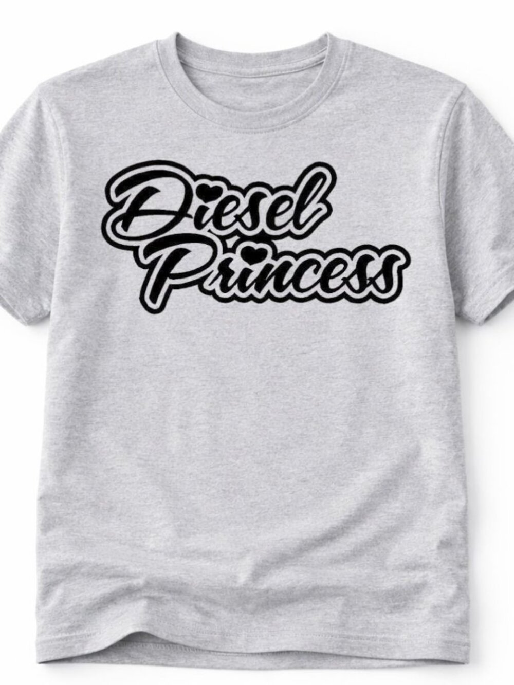 Diesel Princess Graphic Shirt Trendy Boutique Style Tee Womens Gray Tops